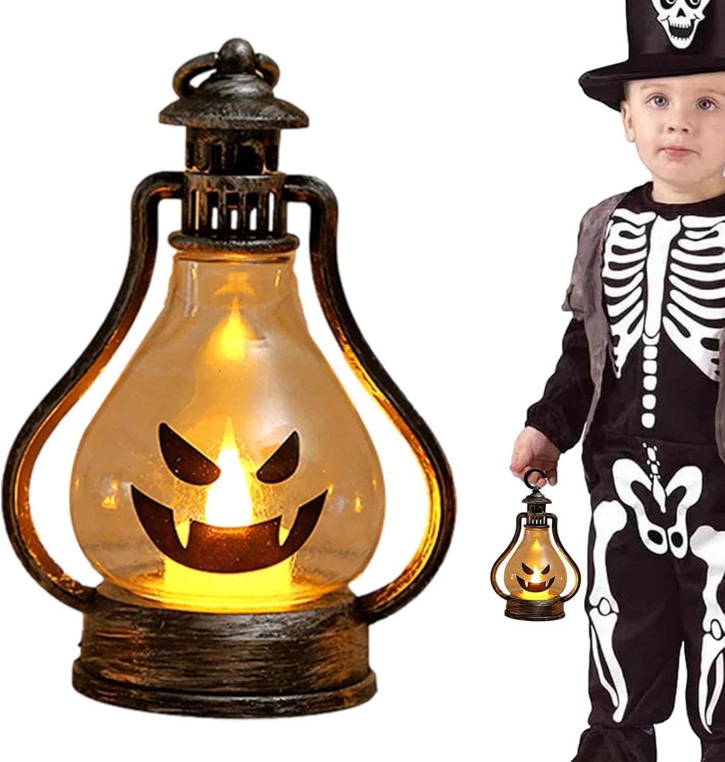 Halloween Pumpkin Lights | Handheld Light up Lantern Pumpkins – Light up Lantern Pumpkins with Different Emoticons, Flameless Indoor Halloween Decorations Cute for Halloween,