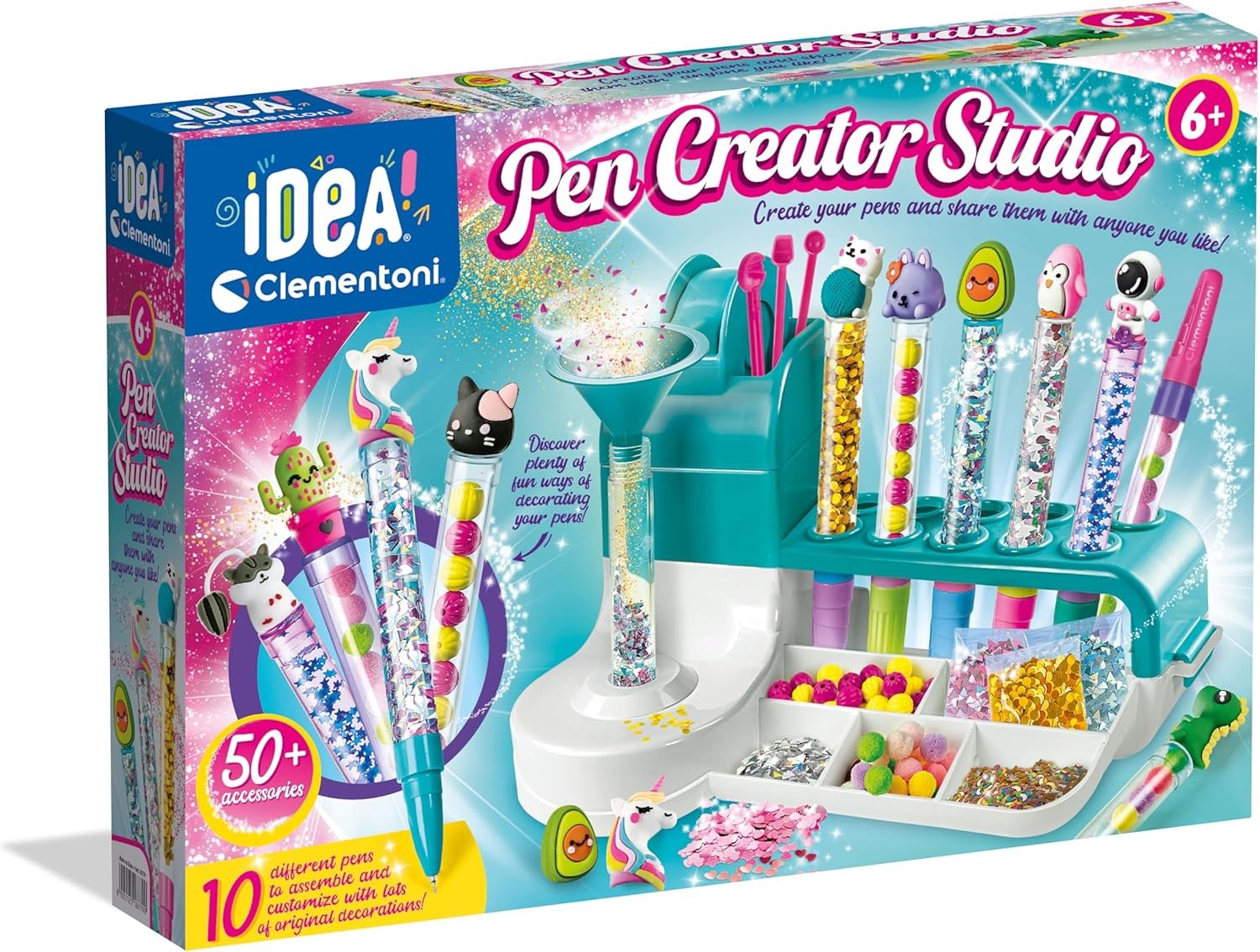 Clementoni Pen Creator Studio: Personalised Pen Making Kit for Kids, Arts & Crafts (6+ Years) – 18799