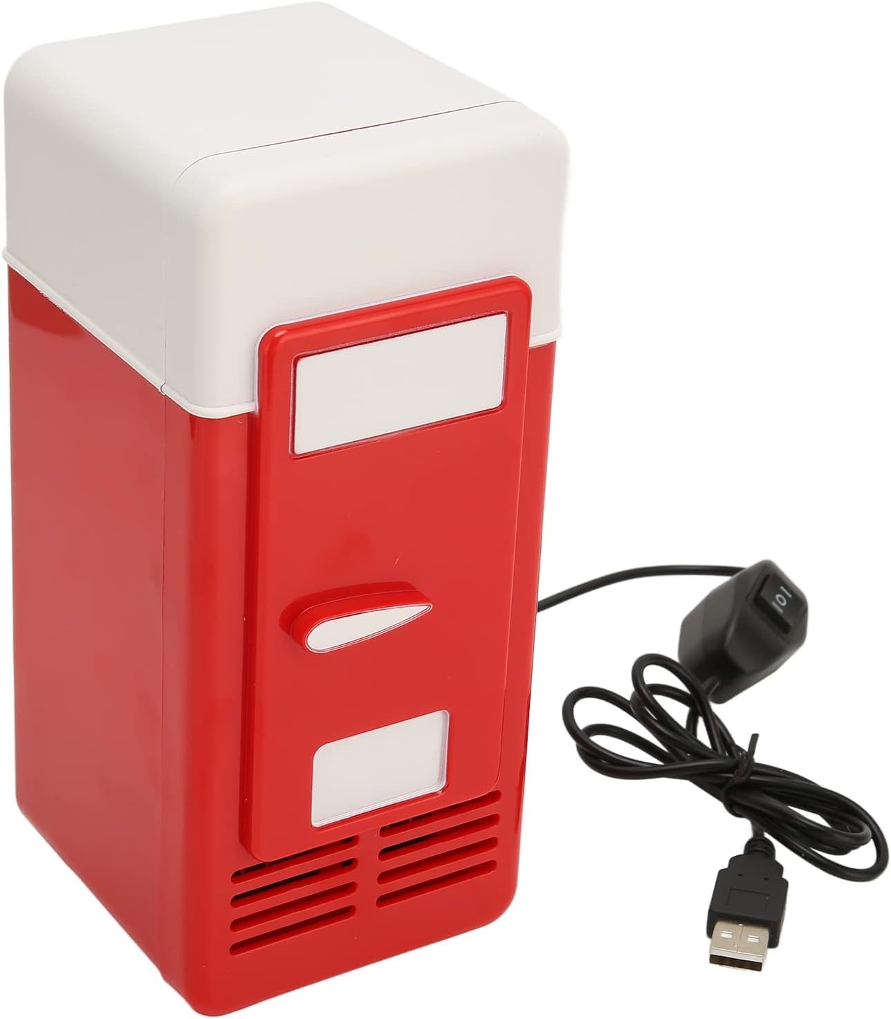 Mini Fridge, Desktop Portable Electric Small Beverage Drink Can Cooler Beverage Refrigerator USB Fridge Cooler Refrigerator for Bedroom Car Dorm Room (Red)