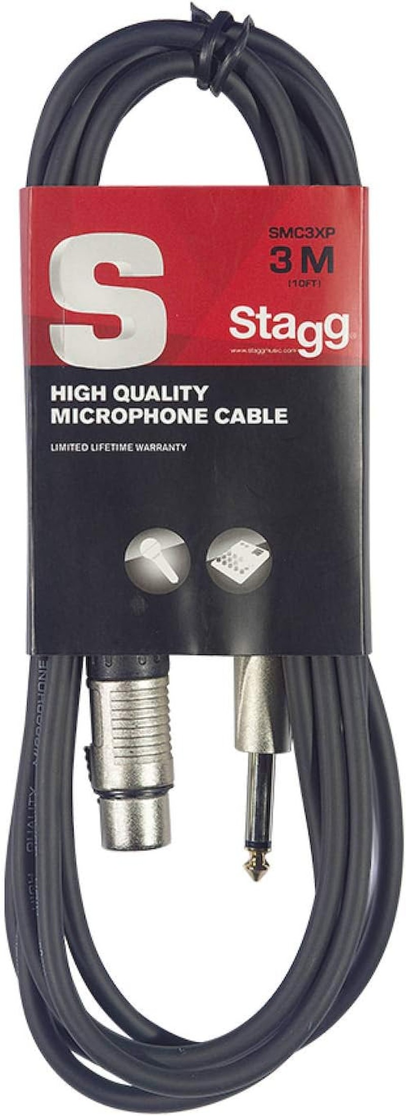 Stagg Microphone Cable, XLR, Black, 3M (SMC3XP)