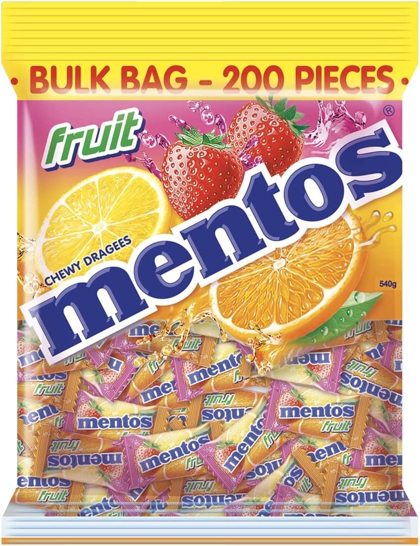 Mentos Fruit Candy Pillowpack, Classic Mix of Fruity Flavours, 540G