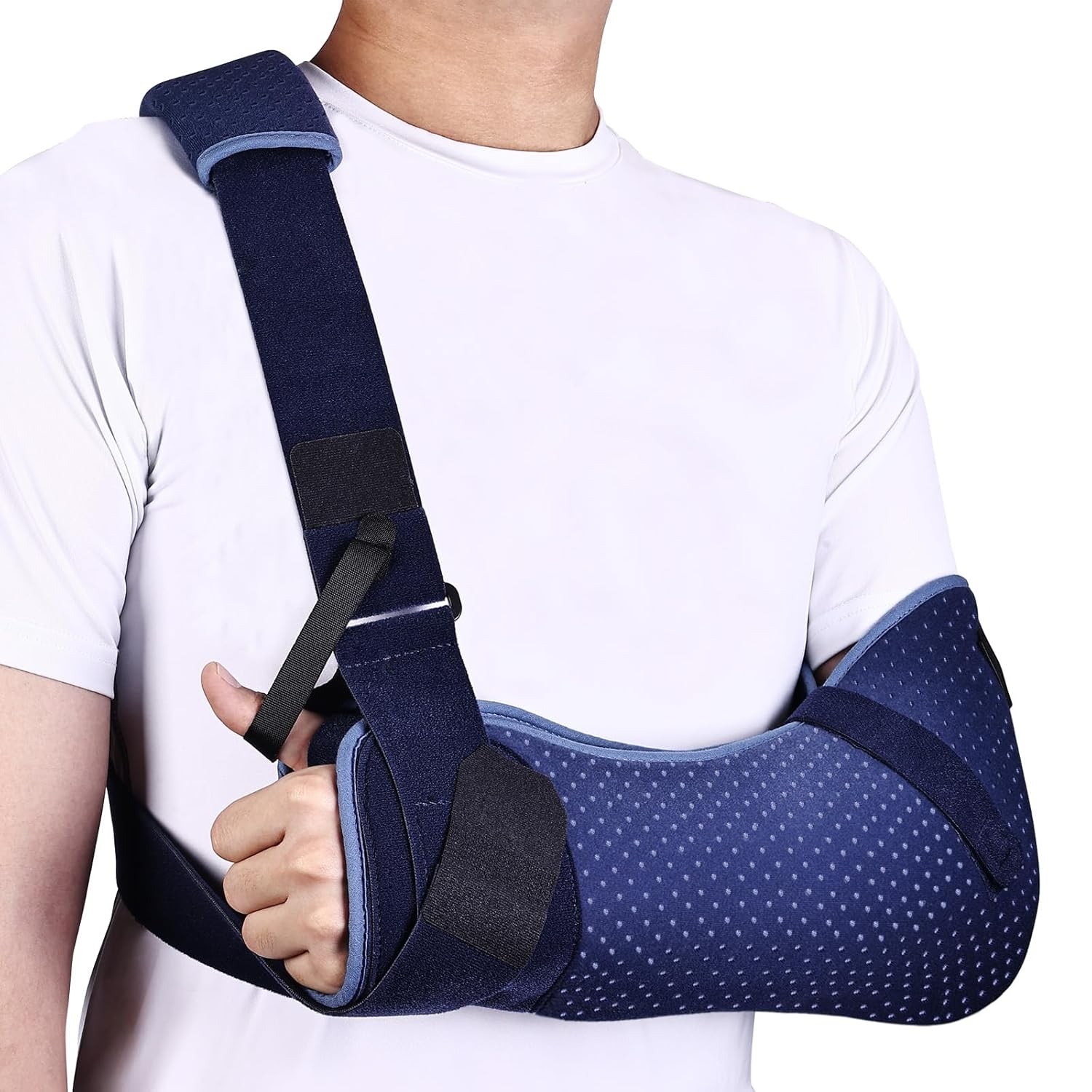 Willcom Arm Sling for Shoulder Injury with Waist Strap – Immobilizer Brace Support for Sleeping, Rotator Cuff Surgery (Comfort Version, Left, Medium,28.5-41Inch)