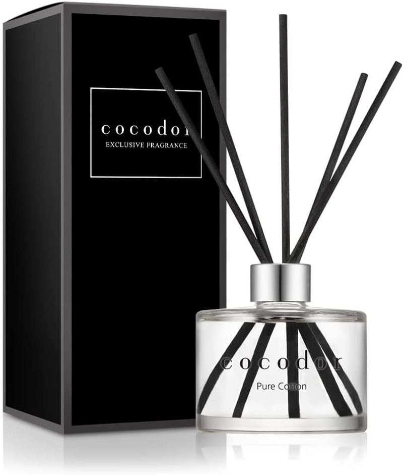 COCODOR Signature Reed Diffuser – Pure Cotton – 200Ml – Reed Diffuser, Reed Diffuser Set, Oil Diffuser & Reed Diffuser Sticks, Room Décor & Office Décor, Home Fragrance, Gift