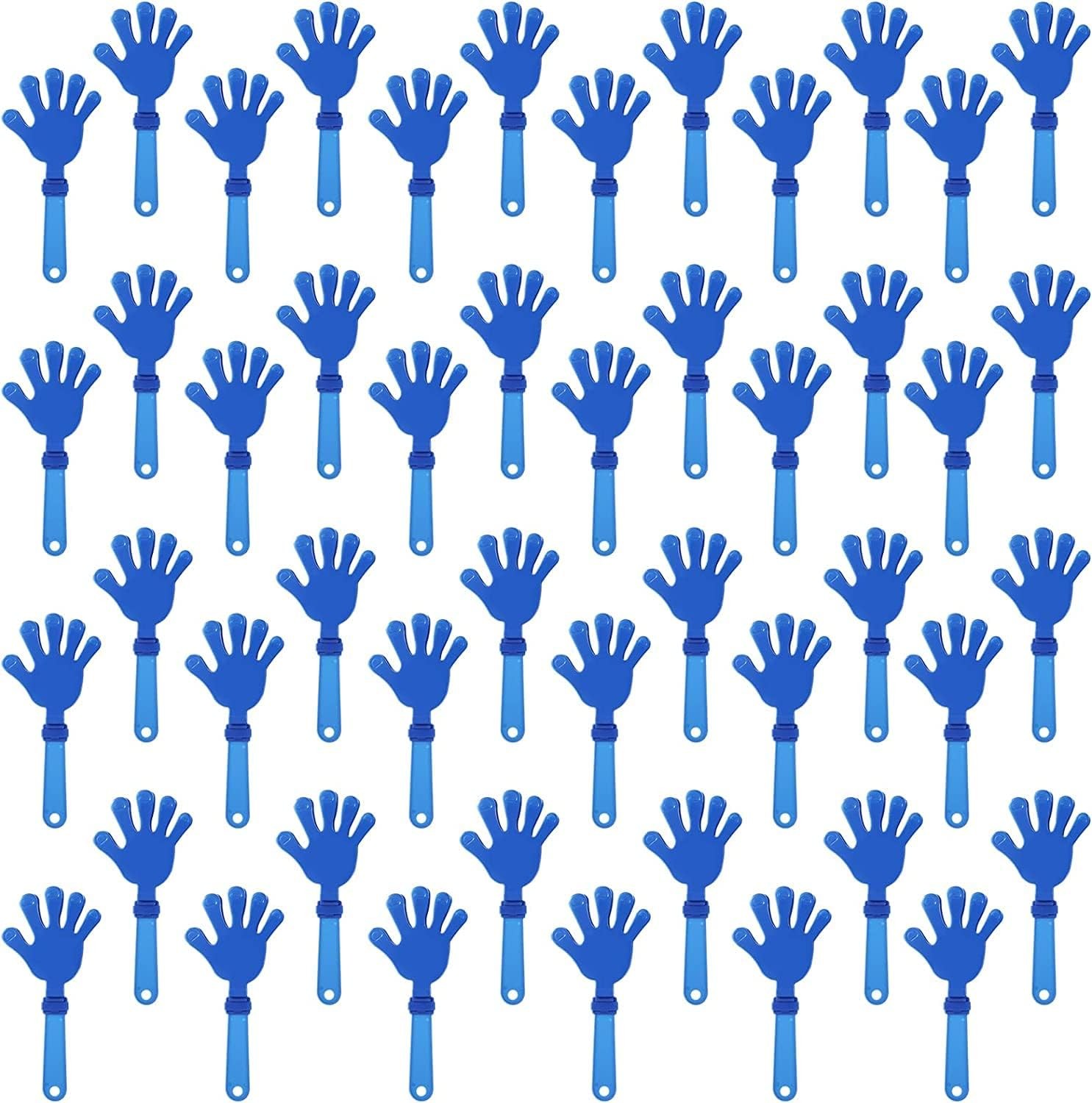 ZCYSRLQIN 100 Pcs Royal Blue Hand Clappers 7.5 Inch Clappers Noisemakers Noise Makers Party Favors Plastic Party Clapper for Sporting Events Cheers Ball Dance Basketball Football Noisemakers （Royal Blue）