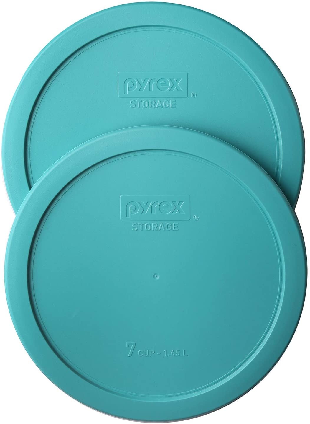 Pyrex 7402-PC round 7 Cup Storage Lid for Glass Bowls (2, Turquoise)