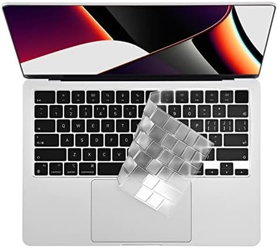 Eoocoo Premium Keyboard Cover Skin Ultra Thin for 2024 Macbook Air 15″ (A2941) M2 Macbook Air 13.6″ (A2681), 2024-2021 Macbook Pro 14″ 16″ M3 M2 M1 (A2918 A2992 A2779 A2442 A2991 A2780 A2485), Clear