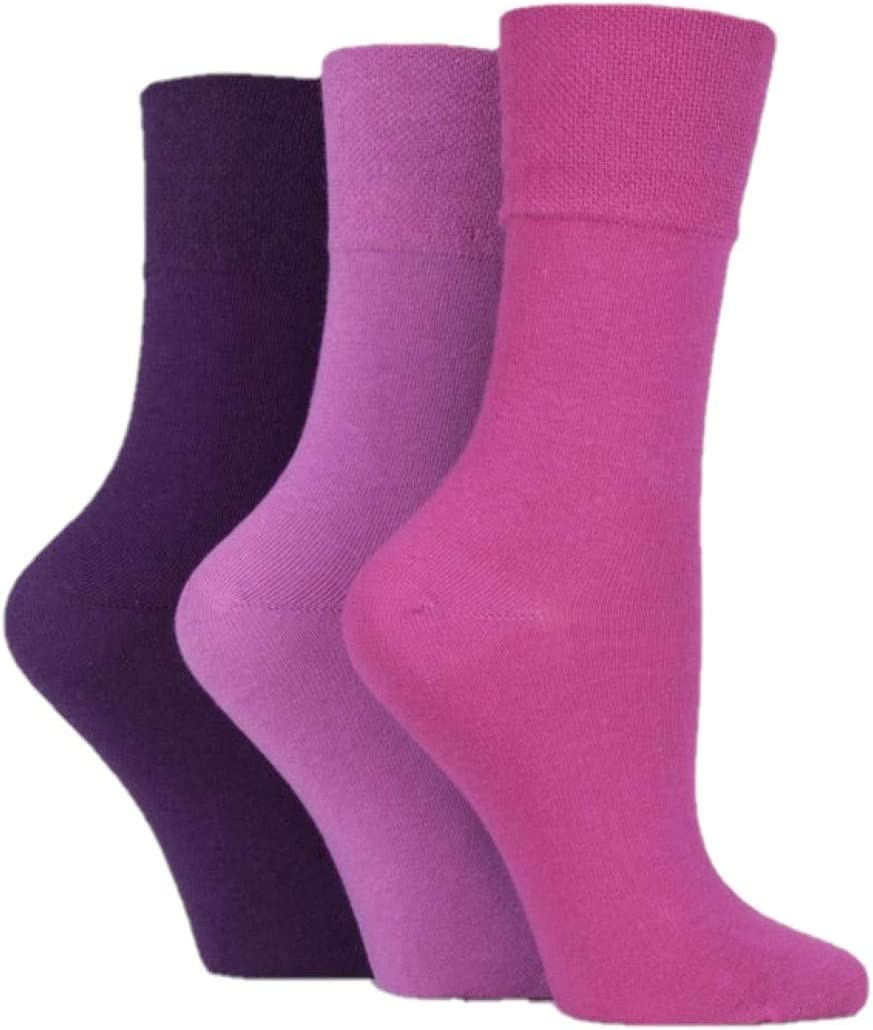 IOMI Footnurse Women’S Gentle Grip Diabetic Socks, 3 Pair