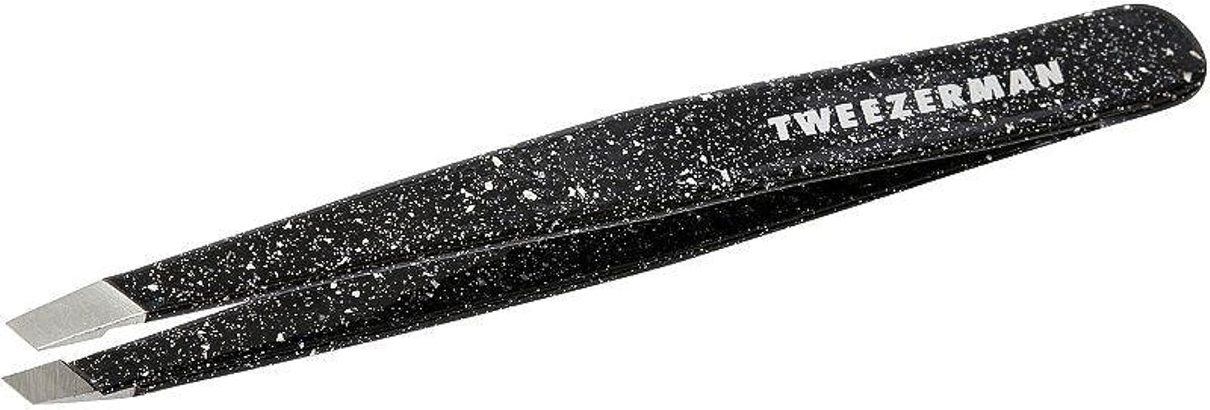 Tweezerman Stainless Steel Slant Tweezer, Sparkling Black