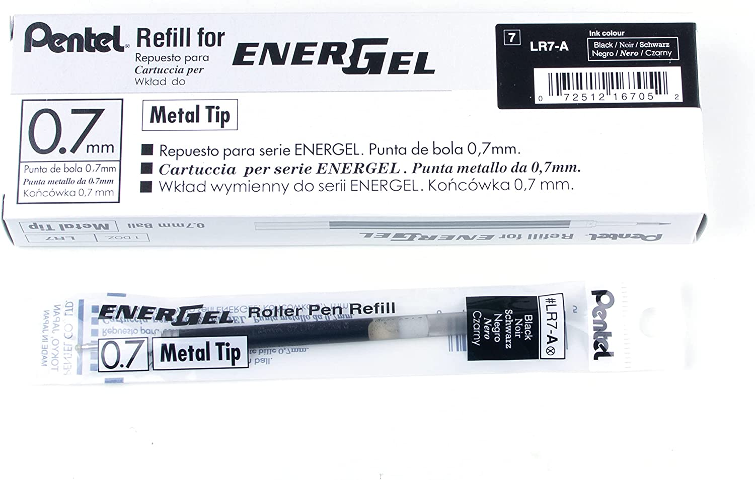 Pentel Refill Ink for BL57/BL77 Energel Liquid Gel Pen, Black (Pack of 12)