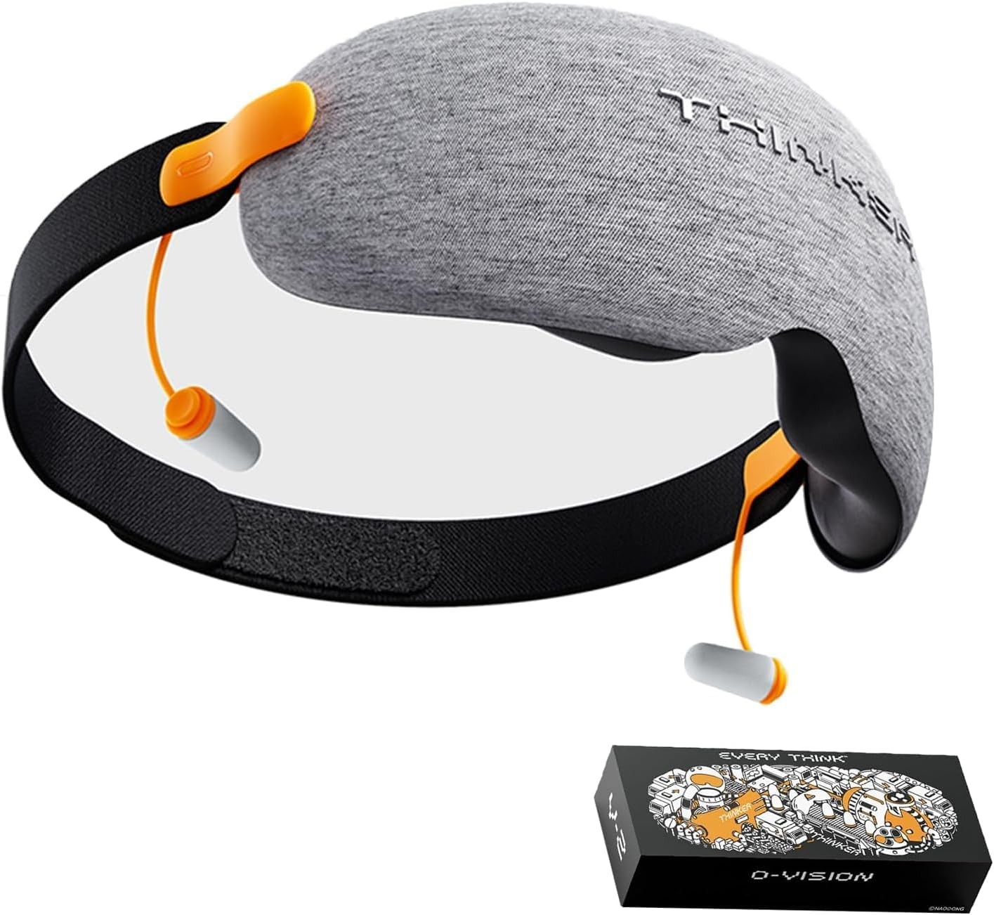 EVERY THINK 3D Sleep Mask Light Blocking for Men Women, Contoured Sleeping Eye Mask with Ear Plugs, Adjustable Blindfold Eye Covers for Sleep, Travel, Airplane – Grey