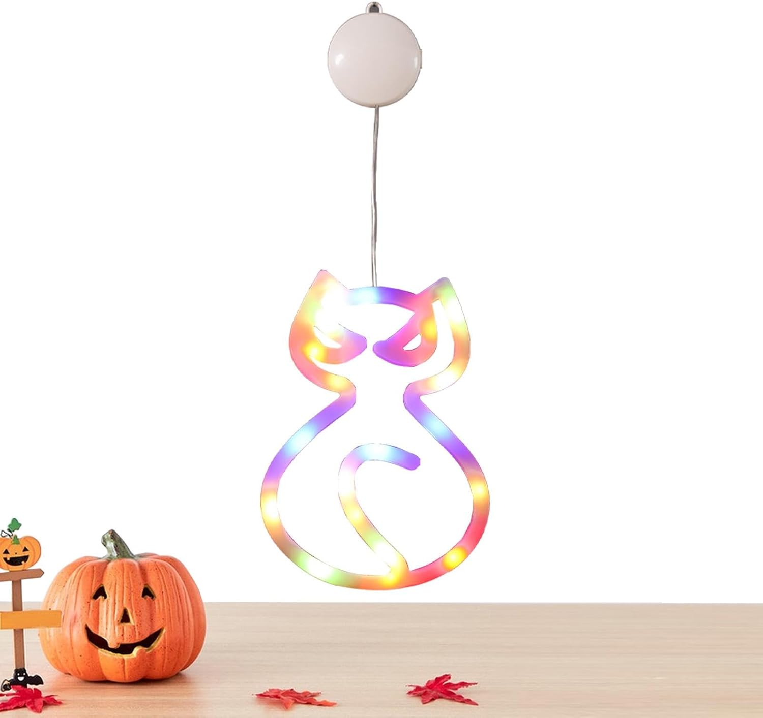 Halloween Lights Window Decorations – Cute Halloween Decoration Light – Cute Halloween Decoration Light, Halloween Window Silhouette Lights, Pumpkin Cat Halloween Lights for Home