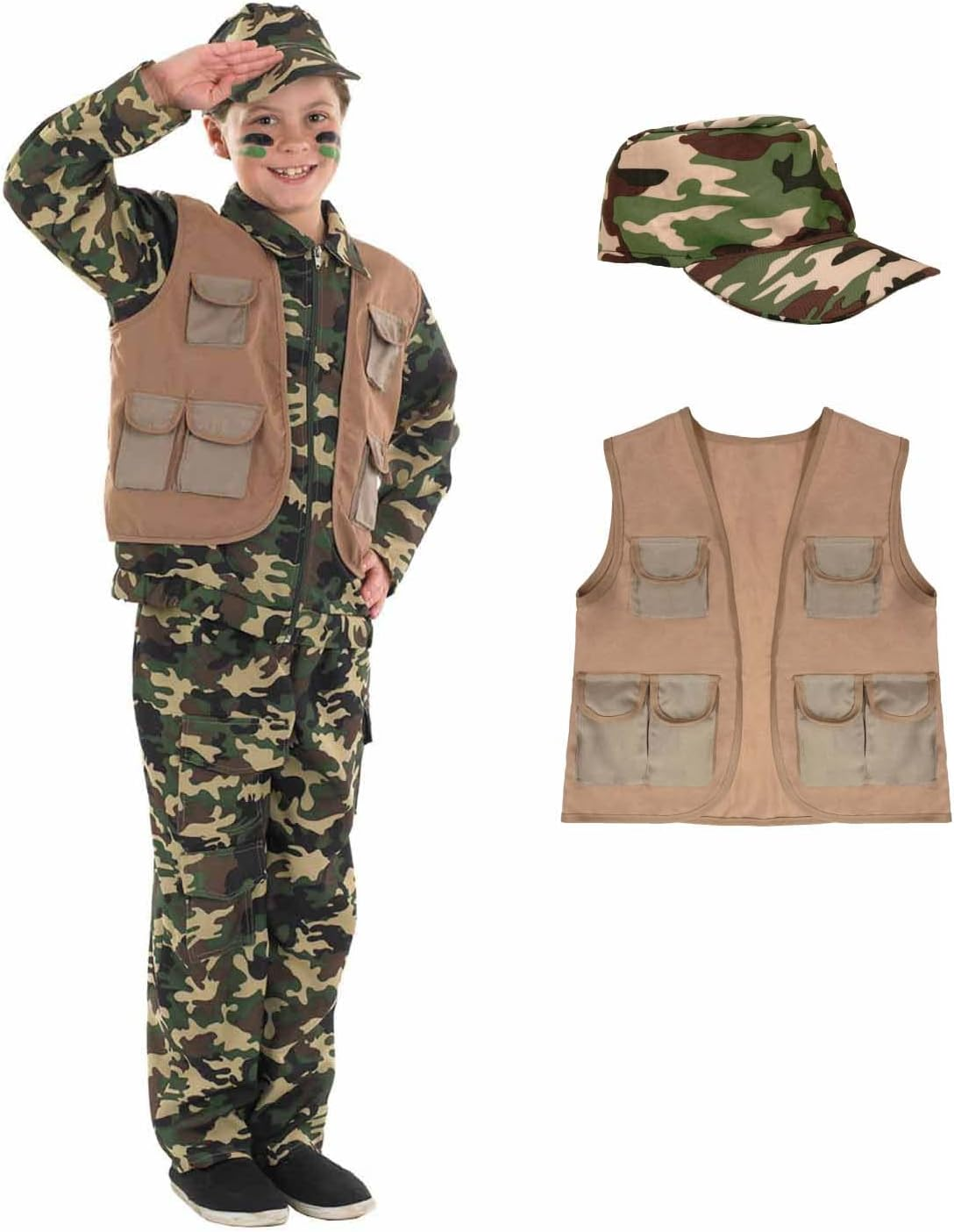 Fun Shack Boys Army Costume, Kids Military Costume, Boys Camo Costume, Soldier Costume for Kids, Boys Army Uniform