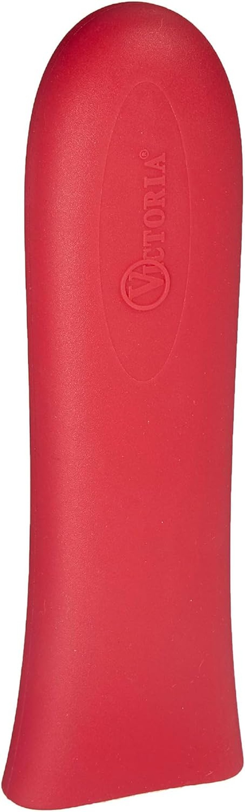 Victoria Silicone Cast Iron Handle Cover. for 10 to 12 Inch Skillets, Large, Red