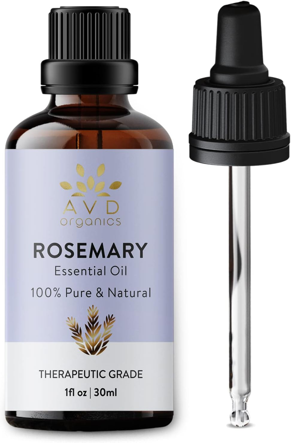 AVD Organics Rosemary Essential Oil 30Ml – 100% Pure and Natural Therapeutic Grade Aromatherapy Oil for Relaxation, Skin, & Hair- 1 Fl. Oz