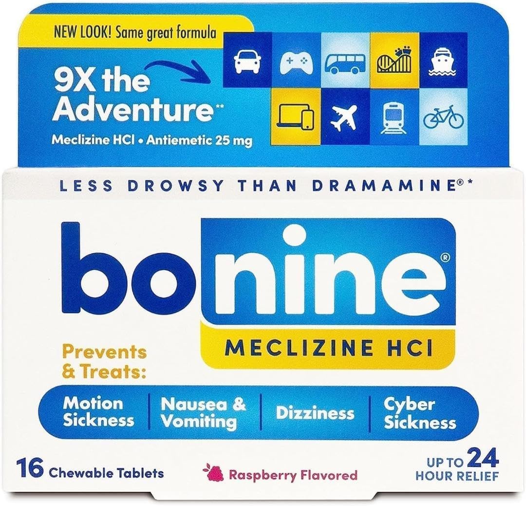 Bonine Motion Sickness Relief Chewable Tablets, Raspberry 16 Ct.