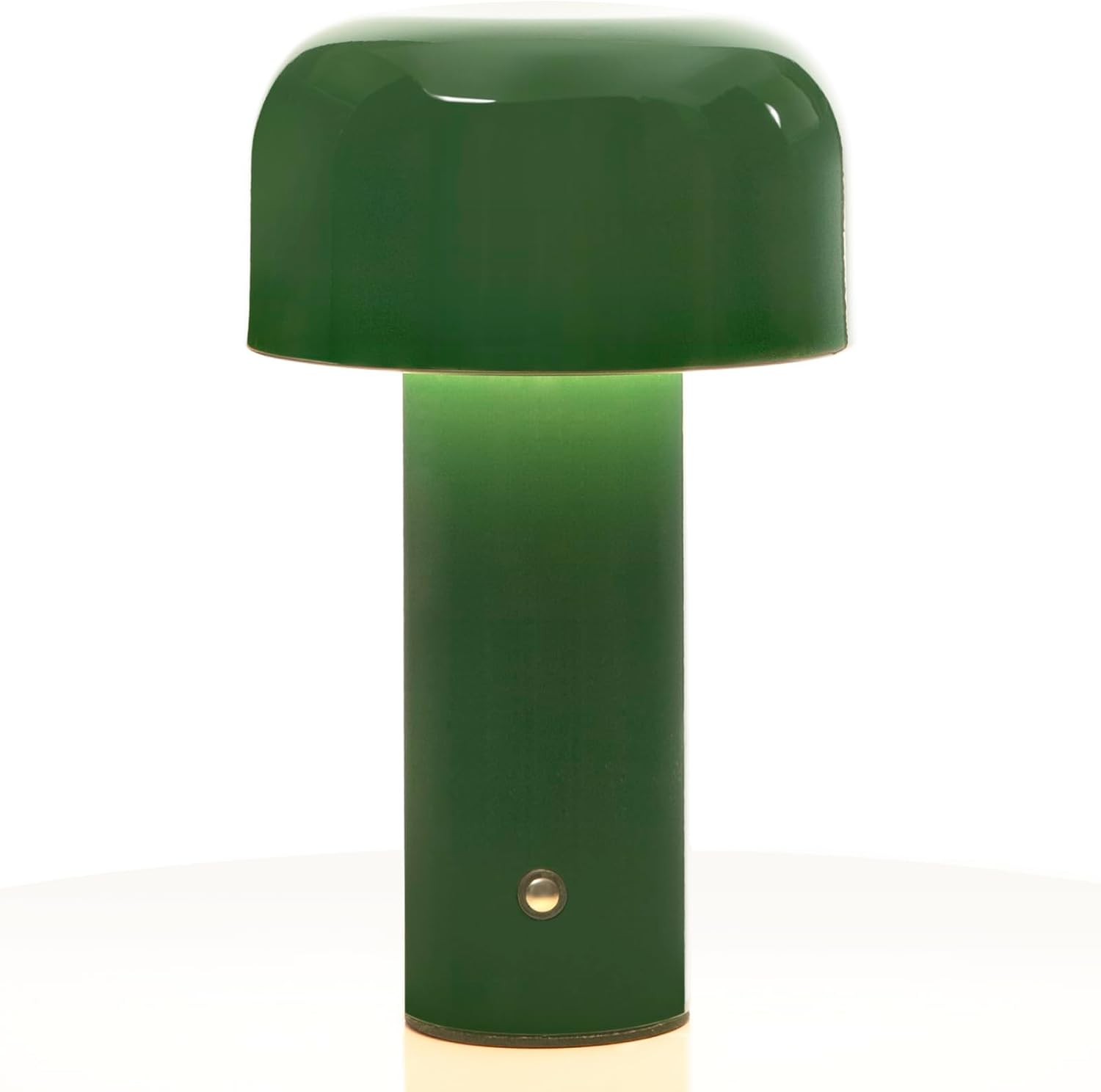 Glivpny Cordless Mushroom Table Lamp,Portable Table Lamp,Dimmable Rechargeable Modern Touch Lamp,Small Bedside Lamp,Battery Operated Lamp,Night Light for Indoor Outdoor(A-Dark Green)