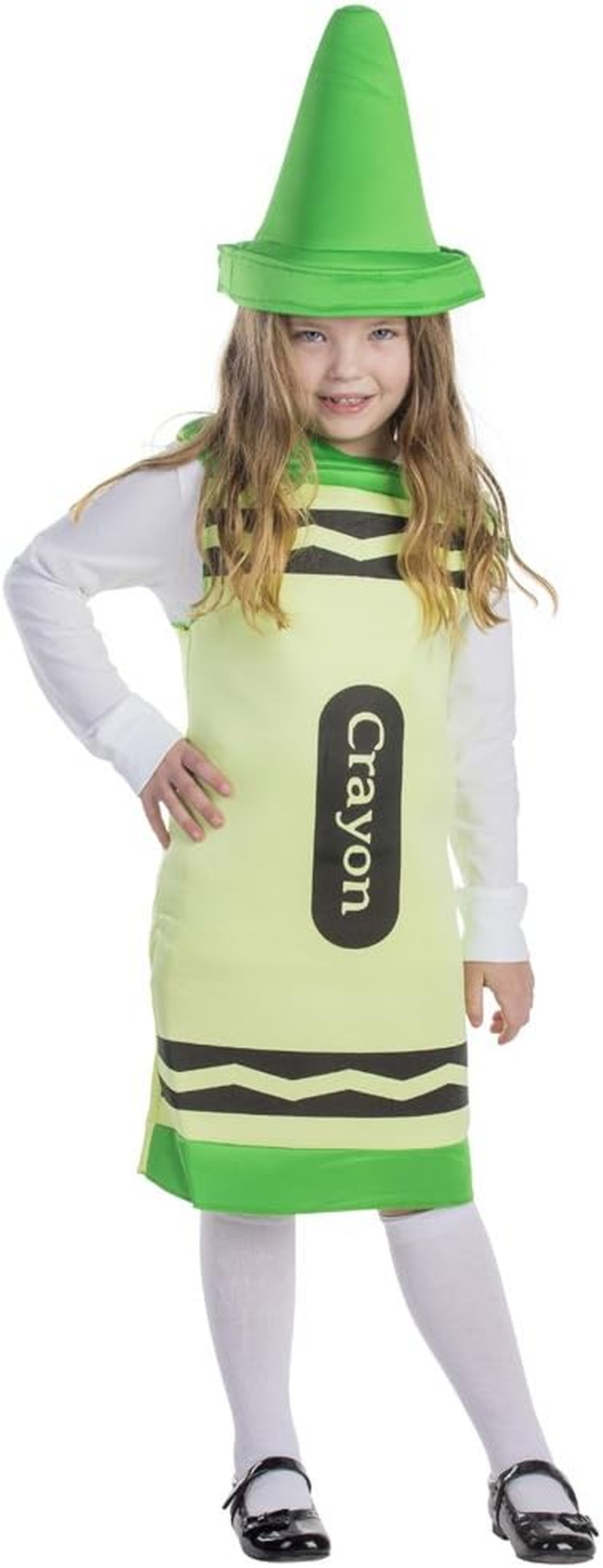 Dress up America 599-S Kids Green Crayon Costume, 4-6 Years (Waist: 71-76, Height: 99-114 Cm)