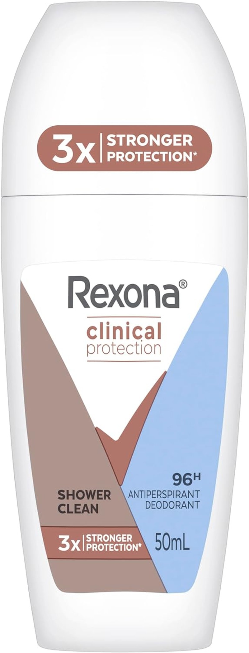 Rexona Clinical Protection Antiperspirant Deodorant Roll On, Shower Clean, 50Ml