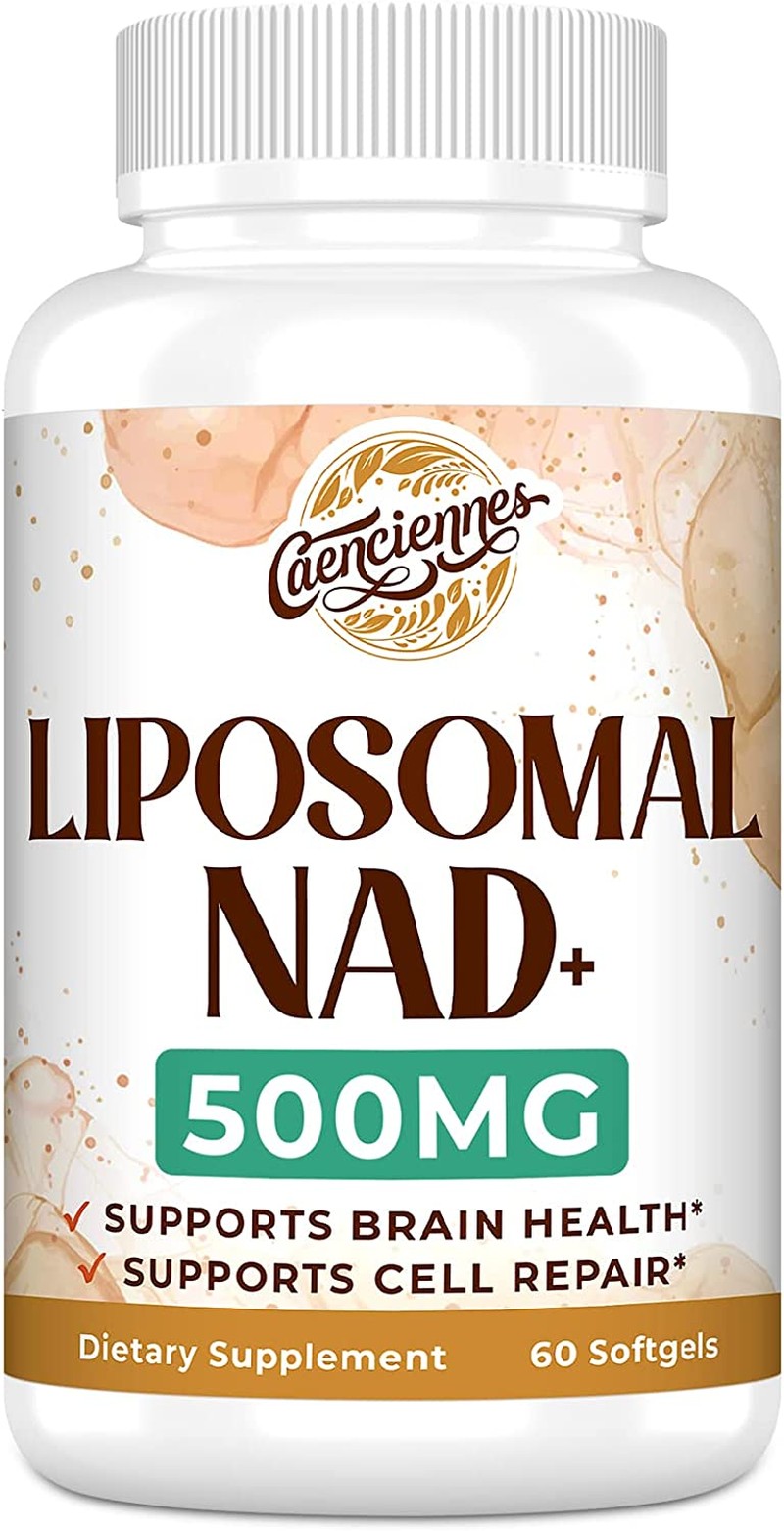 500 MG Liposomal NAD+ Supplement, True NAD+ Not Precursor, Superior Absorption, Boost NAD+ More Efficient than NMN, Nicotinamide Riboside for Cellular Energy Metabolism, Healthy Aging, 60 Serving