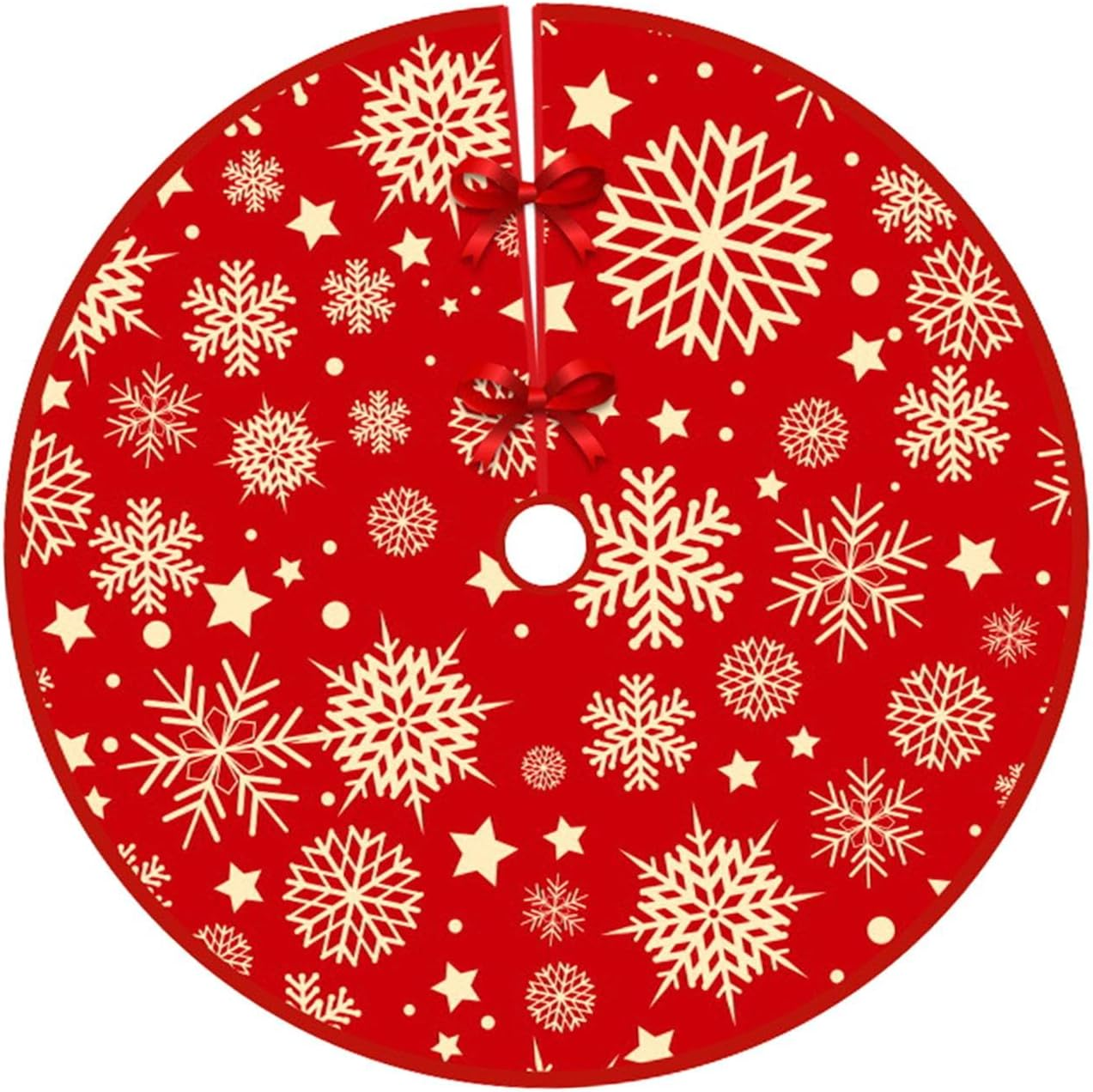 Harayaa Christmas Tree Skirt Base Cover Xmas Tree Skirt 90Cm Warm Easy to Use Christmas Ornaments for Party Outdoor Indoor Home Decor, Style C