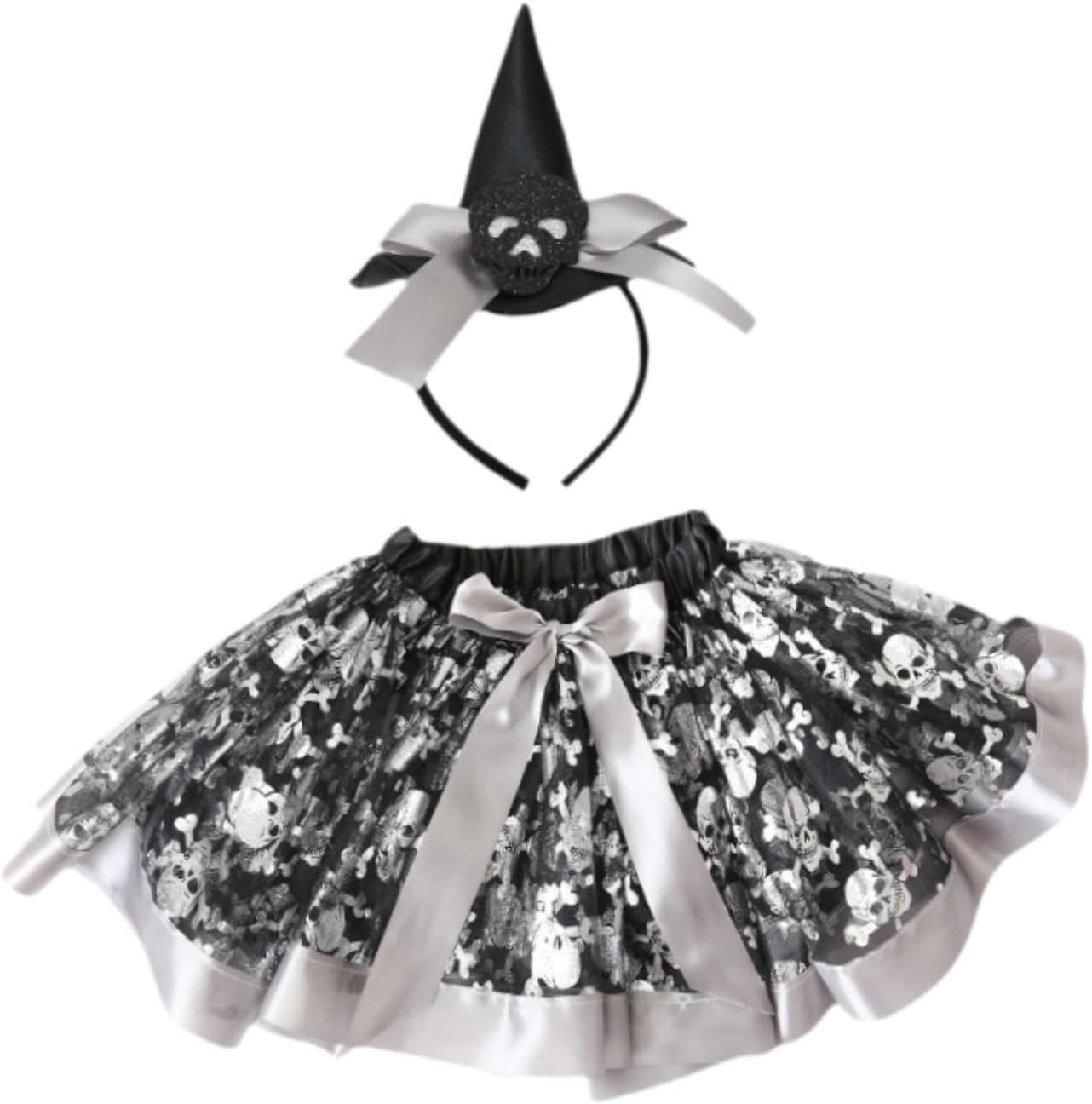 APLVFFZH Kids Witch Costume Clothing Decor Dress up for Performance Festival Christmas, Silver