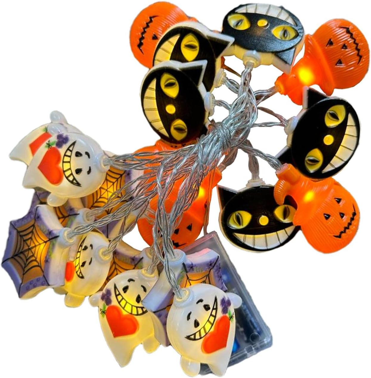 String Lights Halloween – Battery Operated Halloween Lights,Battery Operated Halloween Lights, Safe String Lights for Halloween Indoor Outdoor Decorations