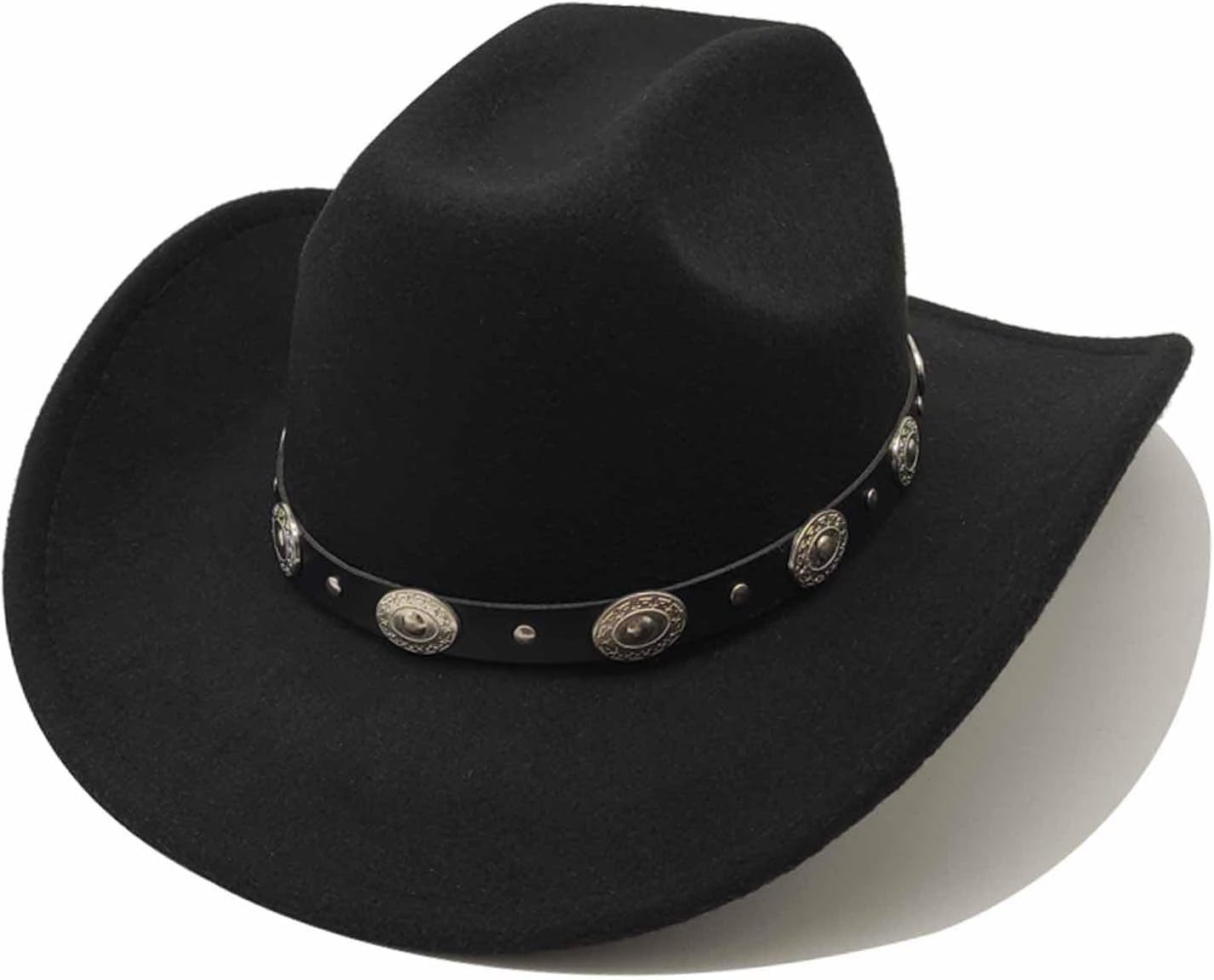 Western Cowboy Hat for Men Women Wide Brim with Belt Cowgirl Hats Felt Fedora Hat Halloween Cosplay Cowboy Costume