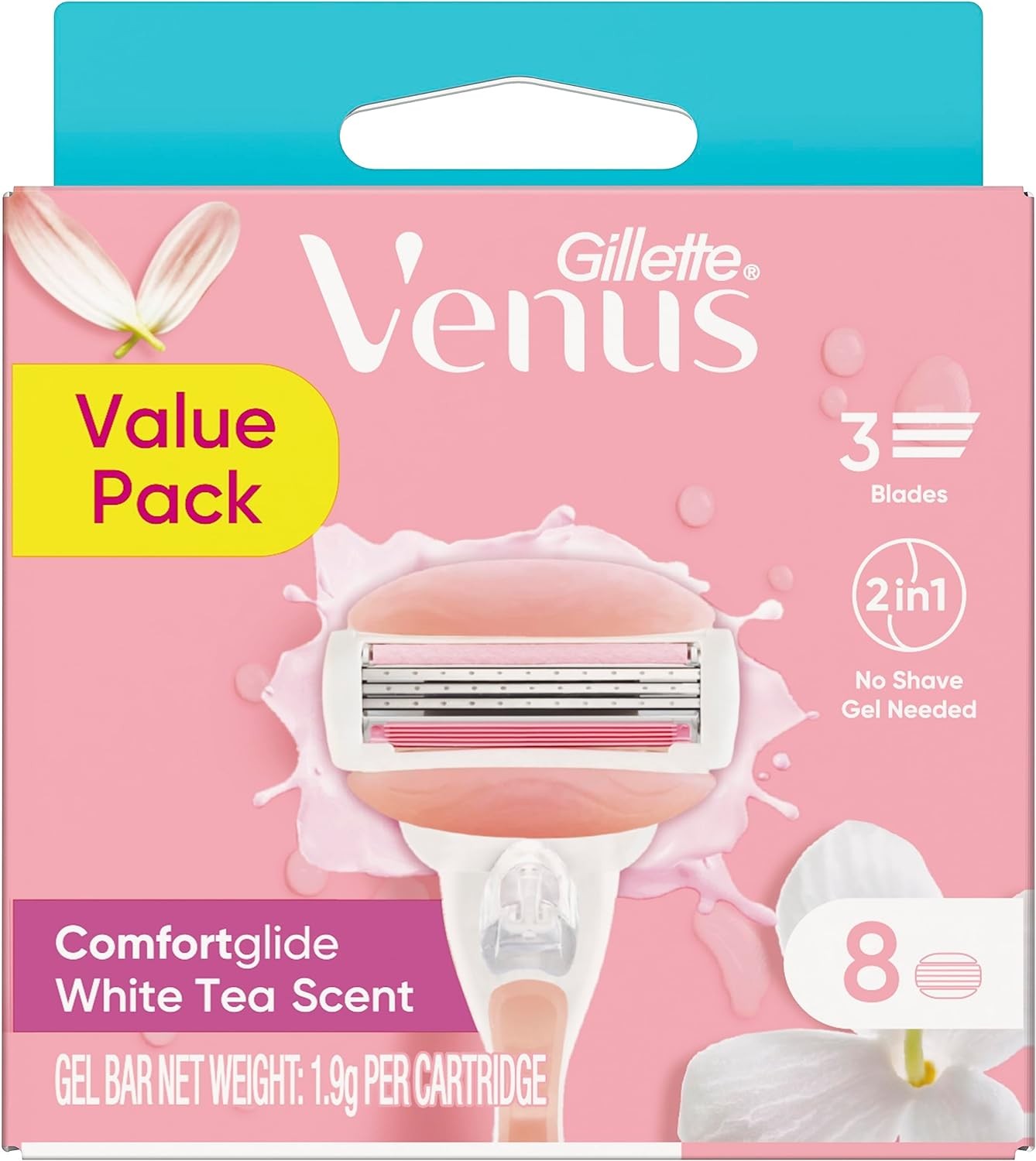 Gillette Venus Comfortglide White Tea Women’S Razor Blade Refills, 8 Count