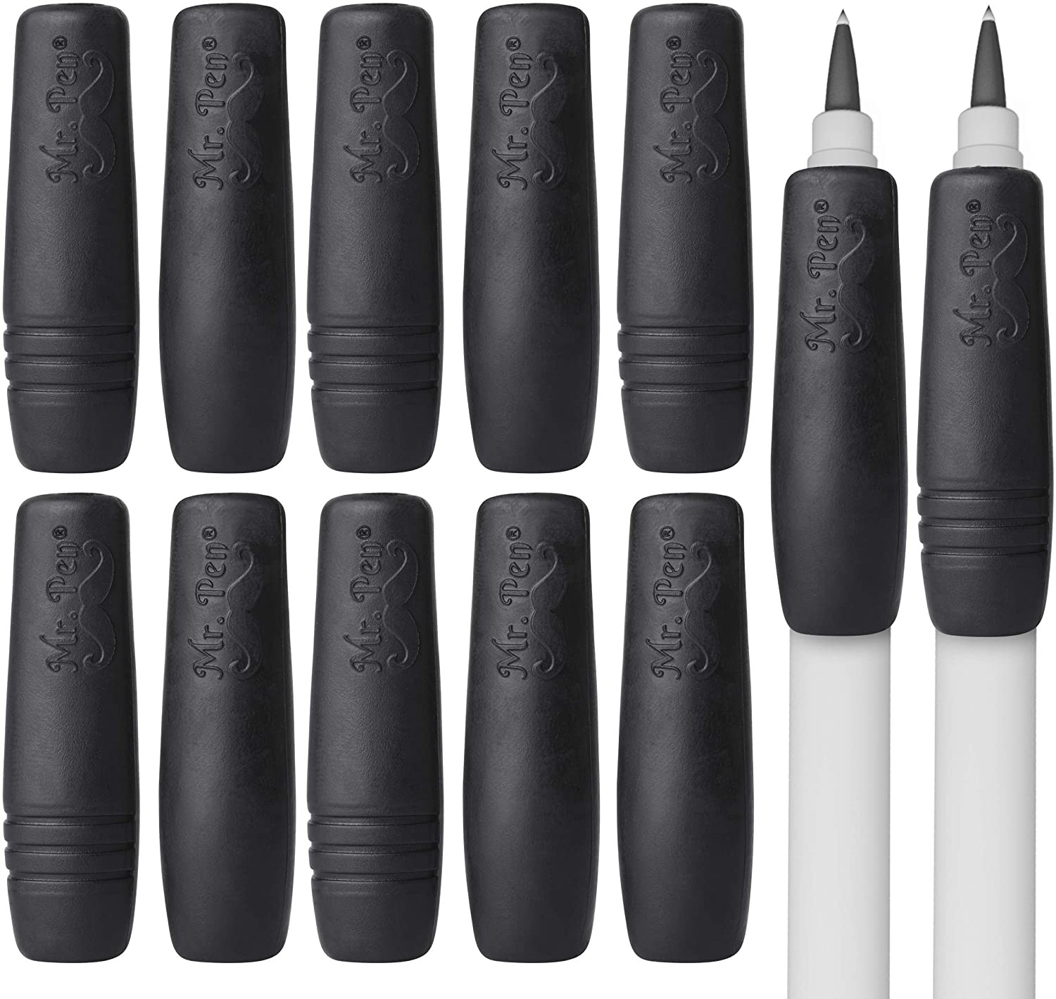 Mr. Pen Black Silicone Pencil and Pen Grip, 12 Pack, Ideal for Arthritis and Tendonitis