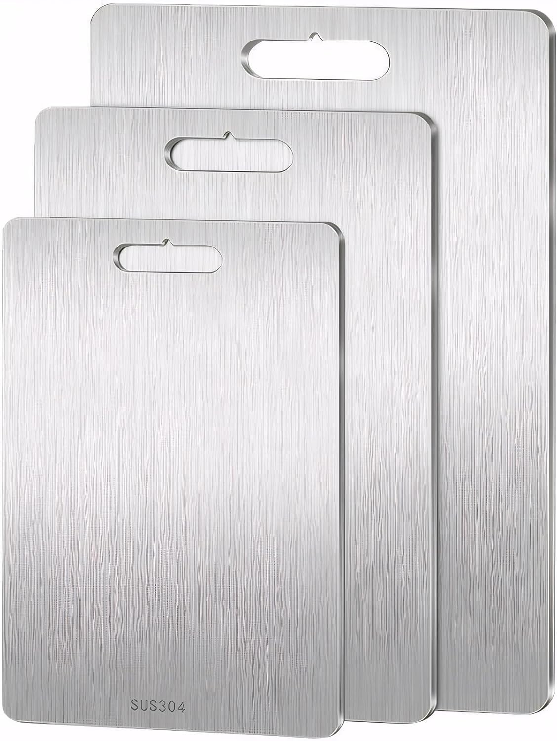 TTFP 3Pcs Titanium Cutting Board – Stainless Steel Cutting Board, Chopping Board (3Pcs)