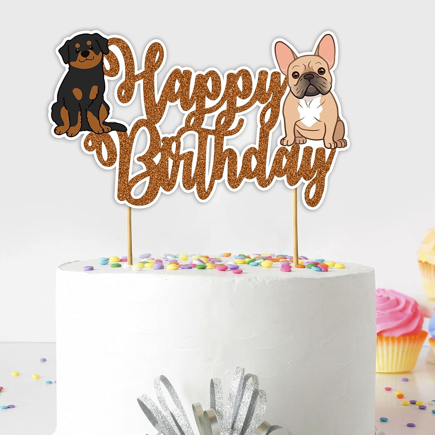 Puppy Dog Happy Birthday Cake Topper