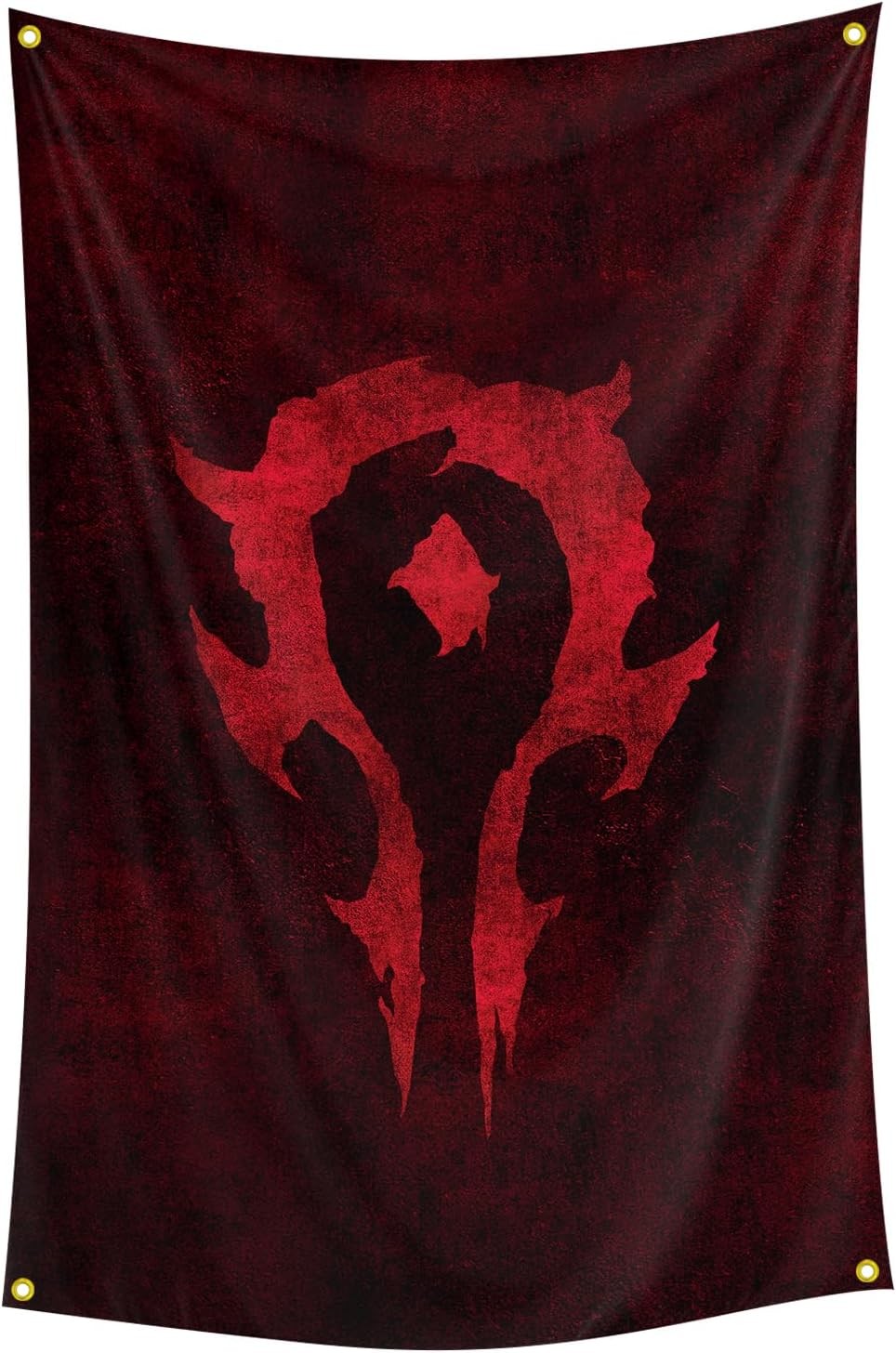 Owupia Retro Style World of Warcraft Horde War Tapestry with 4 Brass Grommets 2X3 Feet Wall Hanging Dorm Decor College Room Decor (RED2)