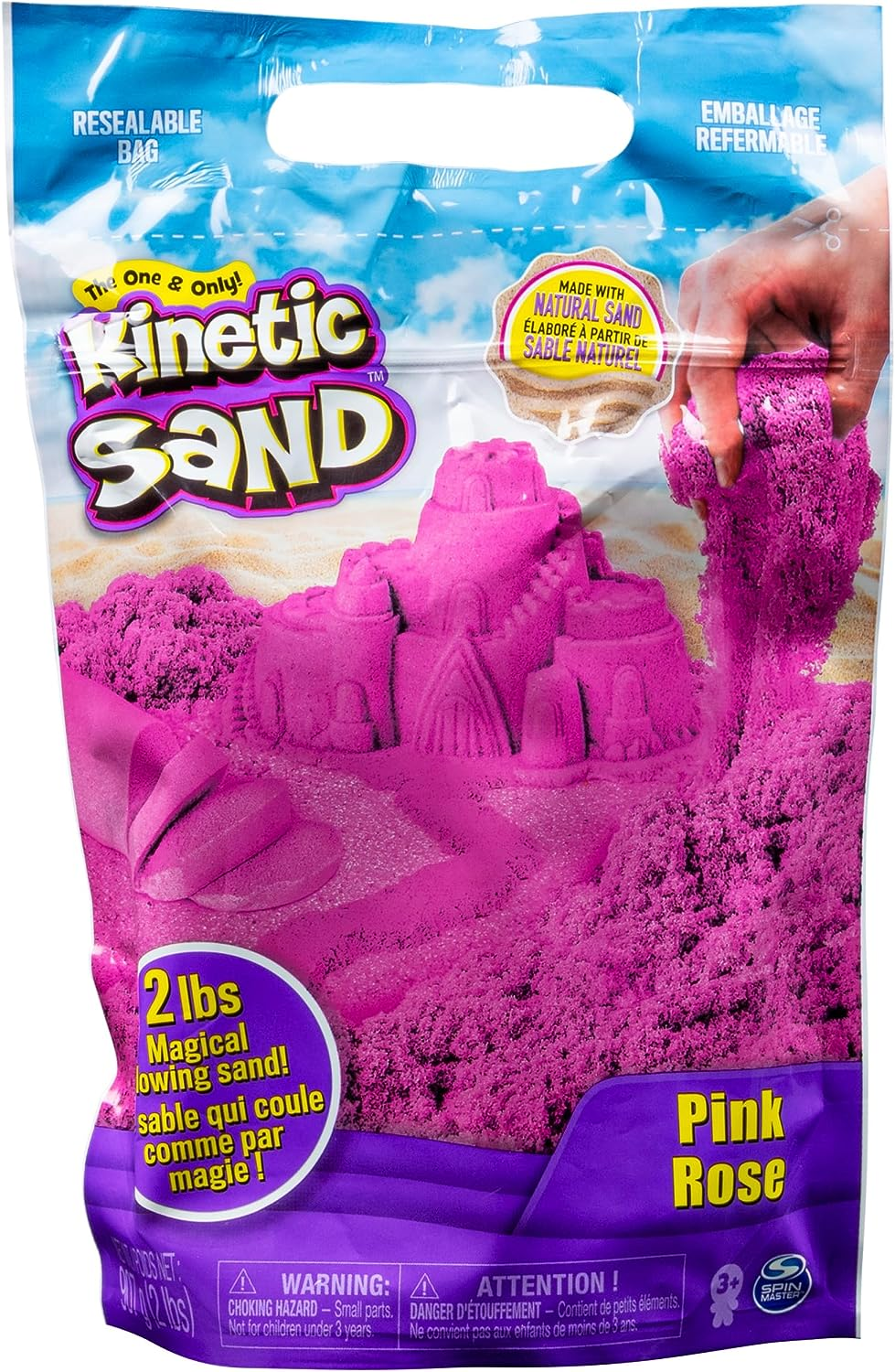 Kinetic Sand, the Original Moldable Sensory Play Sand, Pink, 2 Lb. Resealable Bag, Ages 3+