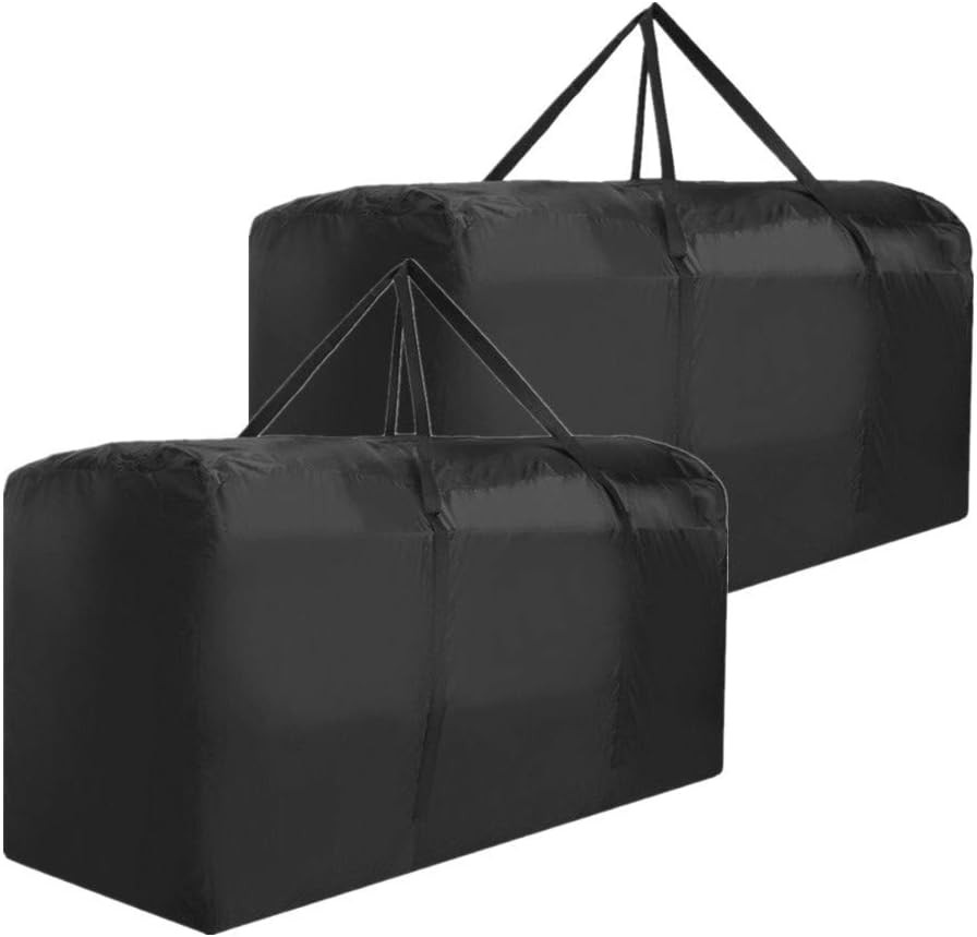 Patio Cushion Storage Bag Waterproof Extra Large Protective Zippered Outdoor Cushion Storage Bags Furniture Storage Bag with Handles, 68″ L X 30″ W X 20″ H (2 Pack)