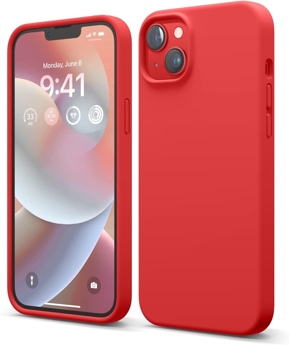 Elago Liquid Silicone Case Compatible with Iphone 14 plus Case (6.7″), Premium Silicone, Full Body Protection – 4 Layer Shockproof Phone Cover, Anti-Scratch Soft Microfiber Lining (Red)