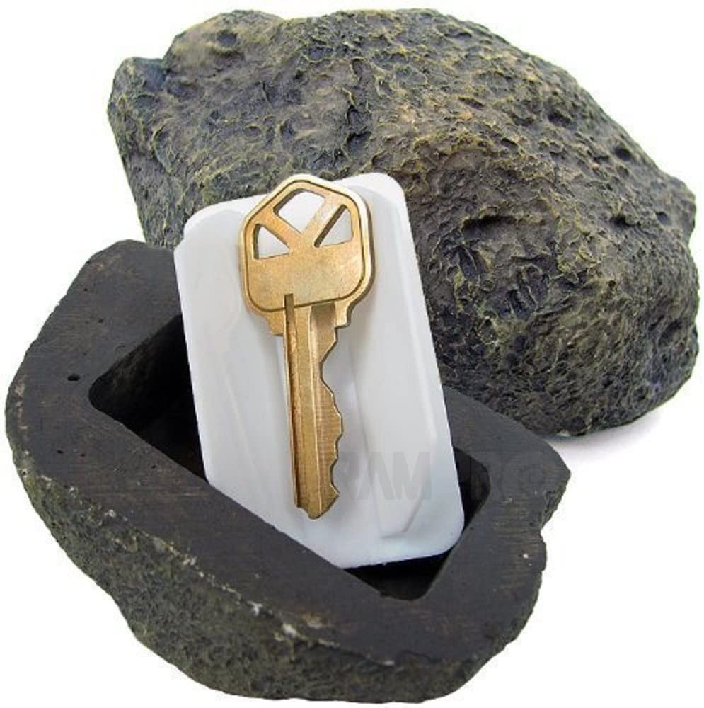 Ram-Pro Hide-A-Spare-Key Fake Rock – Looks & Feels like Real Stone – Safe for Outdoor Garden or Yard, Geocaching