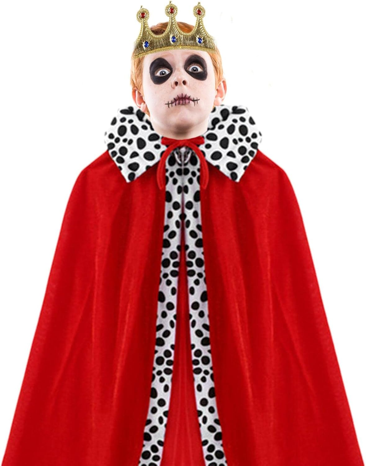 2 King Costume Cape for Kids | Robe Crown Set Boys Royal Prince Cape Dress up Cosplay,Red Cape with Crown, Halloween Baby Shower