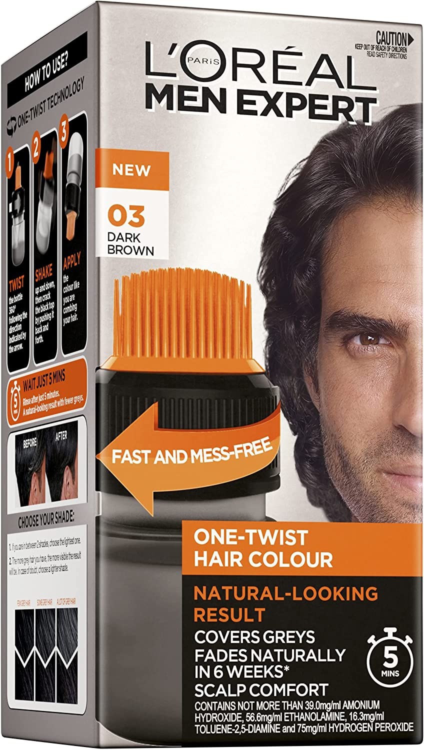 L’Oreal Paris Men Expert One-Twist Hair Colour 03 Dark Brown