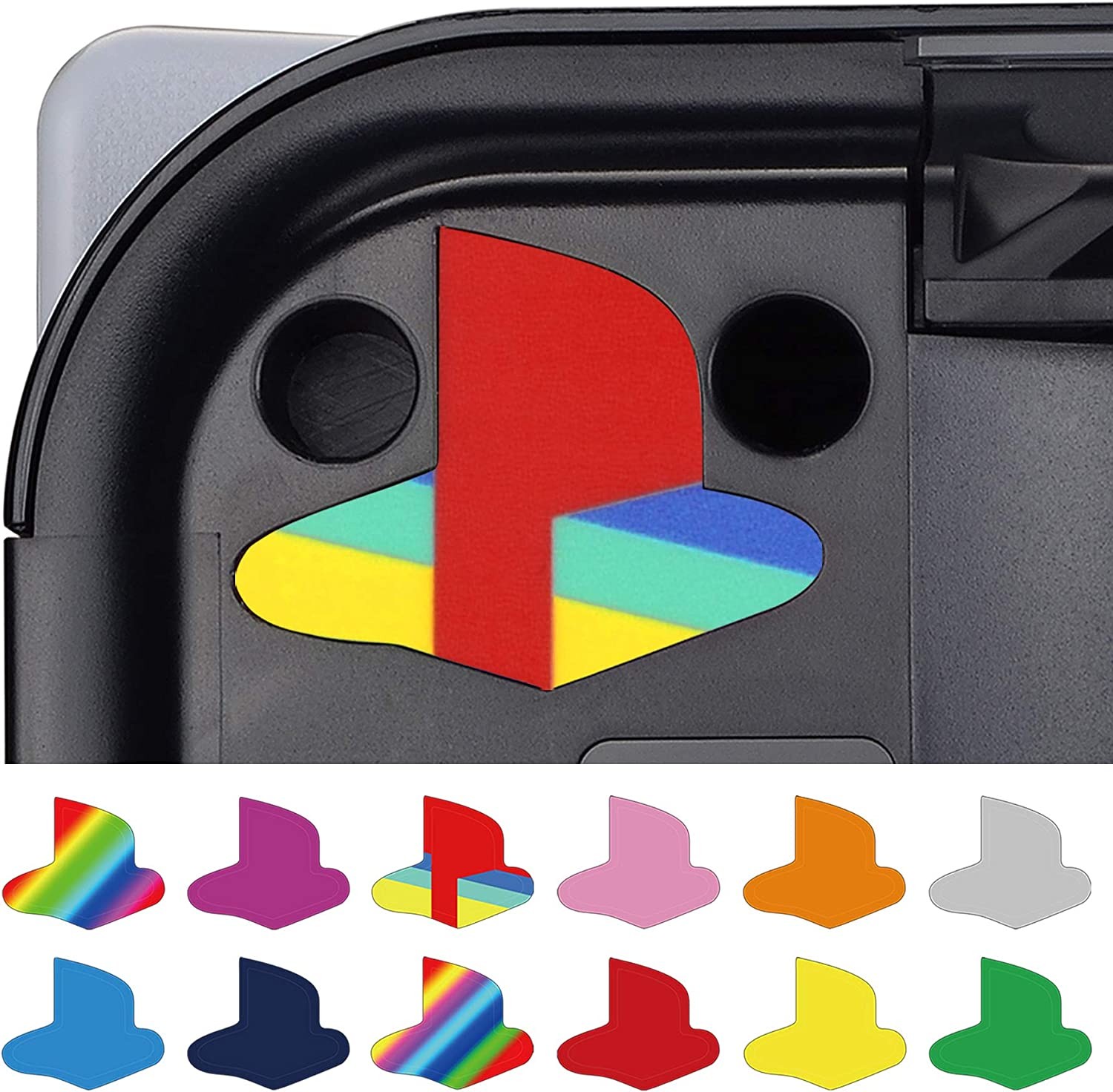 Playvital Custom Vinyl Decal Skins for PS5 Console, Logo Underlay Sticker for PS5-9 Colors & 3 Classic Retro Styles