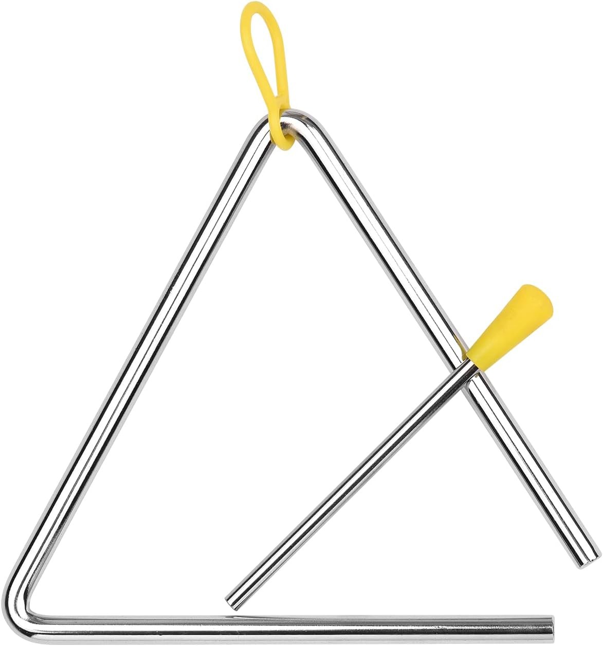 6 Inch Triangle Bell Triangolo with Metal Mallet Idiophone Steel Percussion Children Toddle Kid Rhythm Learning Early Education Musical Instrument Hand Percussion Triangle with Striker BBZY