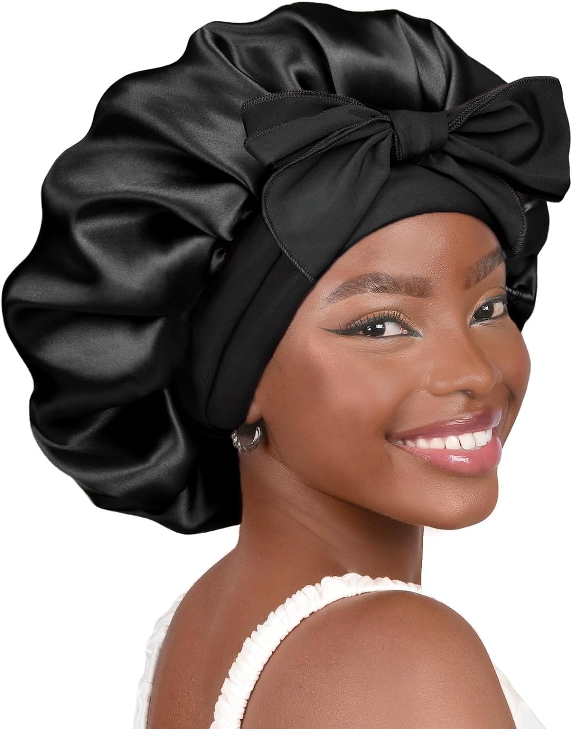 YANIBEST Satin Bonnet Silk Bonnet for Sleeping Double Layer Satin Lined Hair Bonnet with Tie Band Bonnets for Women