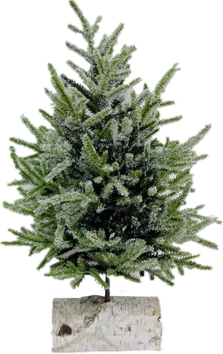 Fypuda Mini Tabletop Christmas Tree, Artificial Snow Covered Miniature Pine Christmas Tree, 13.78 Inch Xmas Tree with Wooden Base Perfect for Christmas Decorations, Home, Kitchen, Dining Table