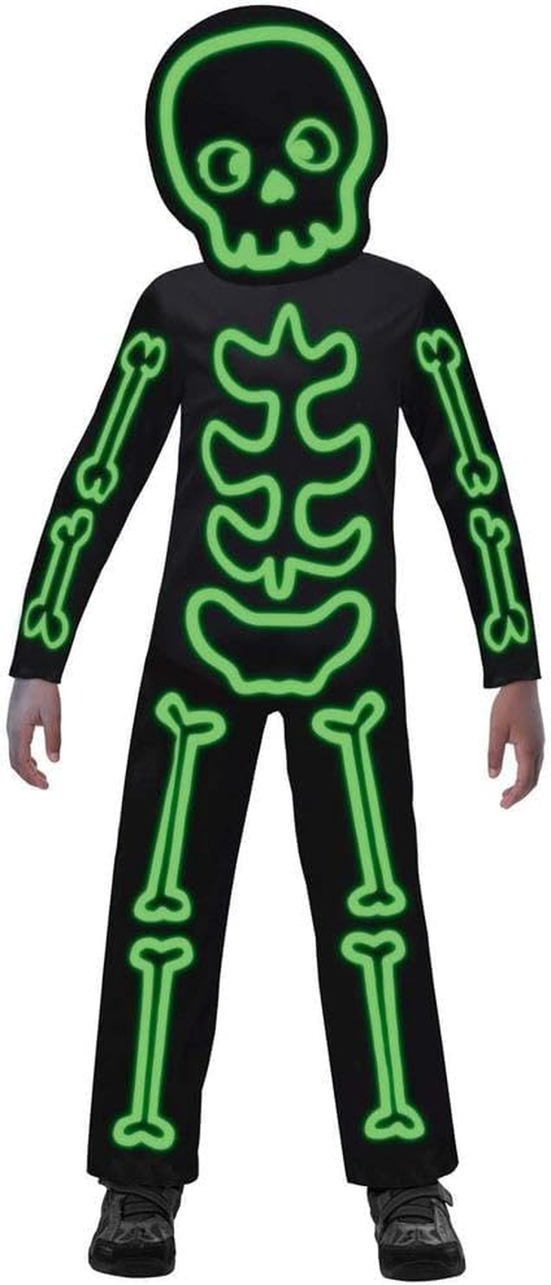 Amscan Children’S Halloween Glow in the Dark Stick Skeleton Fancy Dress Costume, Size 8-10 Years