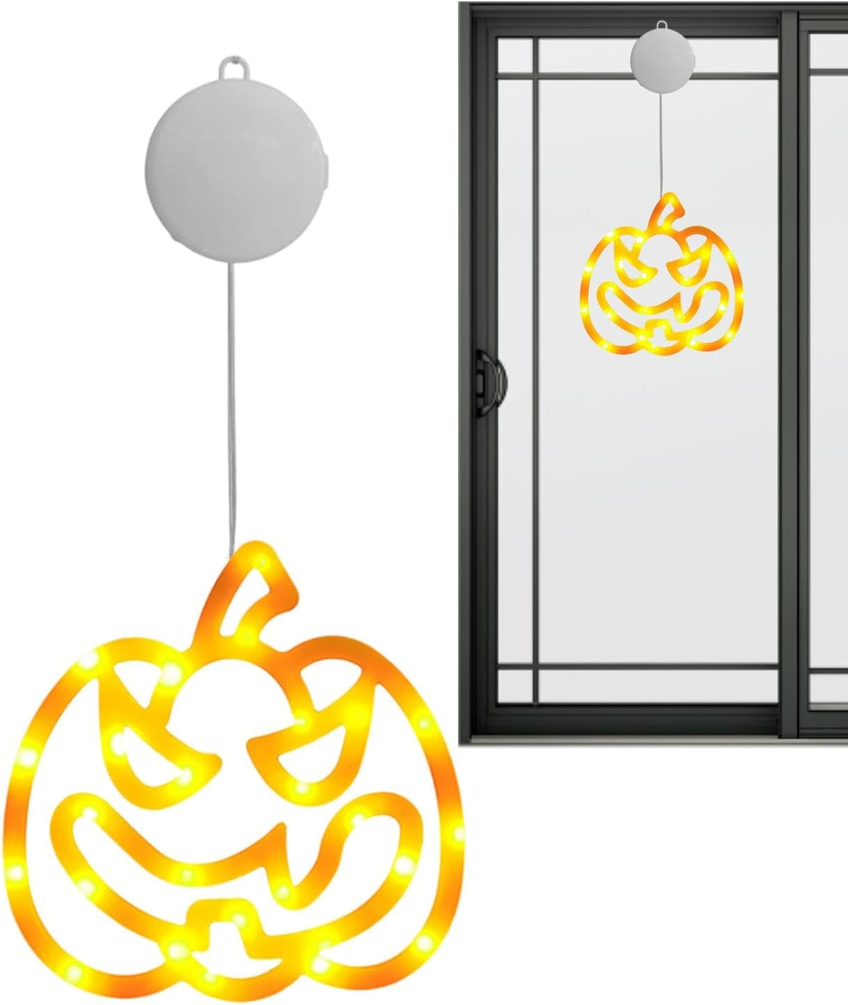 Halloween Decorations Window Lights,Pumpkin Suction Cup Light – Witch Hat Halloween Window Lights, Battery Operated Halloween Lights for Home Decorations