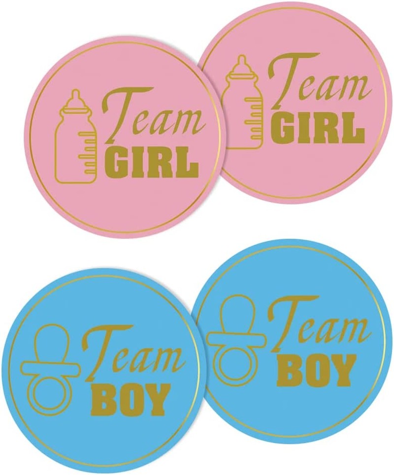 80 Pieces Gender Reveal Stickers, Reveal Boy or Girl Gender Stickers, Team Boy and Team Girl Labels for Party Invitations and Voting Games