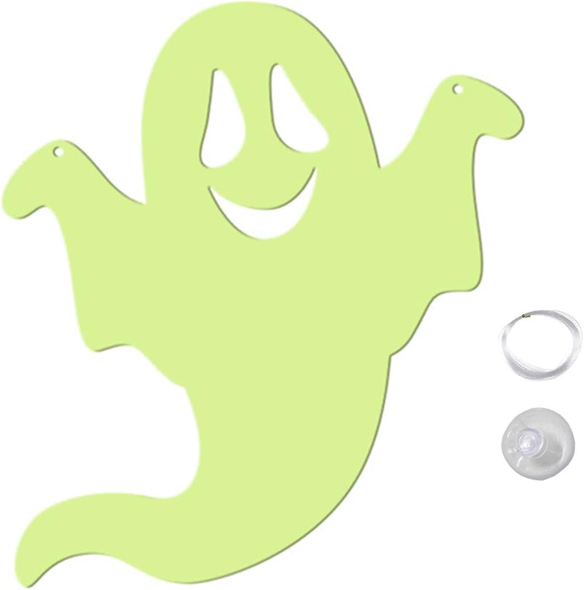 Suspended Ghosts Halloween Decor Lighted – Ghost Halloween Outdoor Decorations,Glow in the DAR Large Size Decorations, Double Sided Suspended Decorations for Window Wall Door