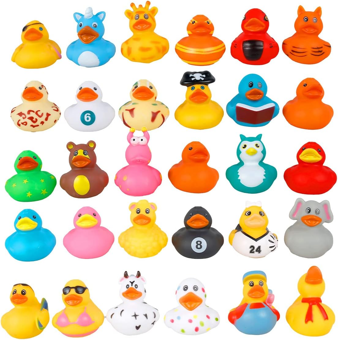 30Pcs Rubber Duck,Ducky Baby Bath Toy for Kids Assorted Colors Cute Duck Bath Tub Pool Toys Duck Toys for Christmas Birthday Party (30)