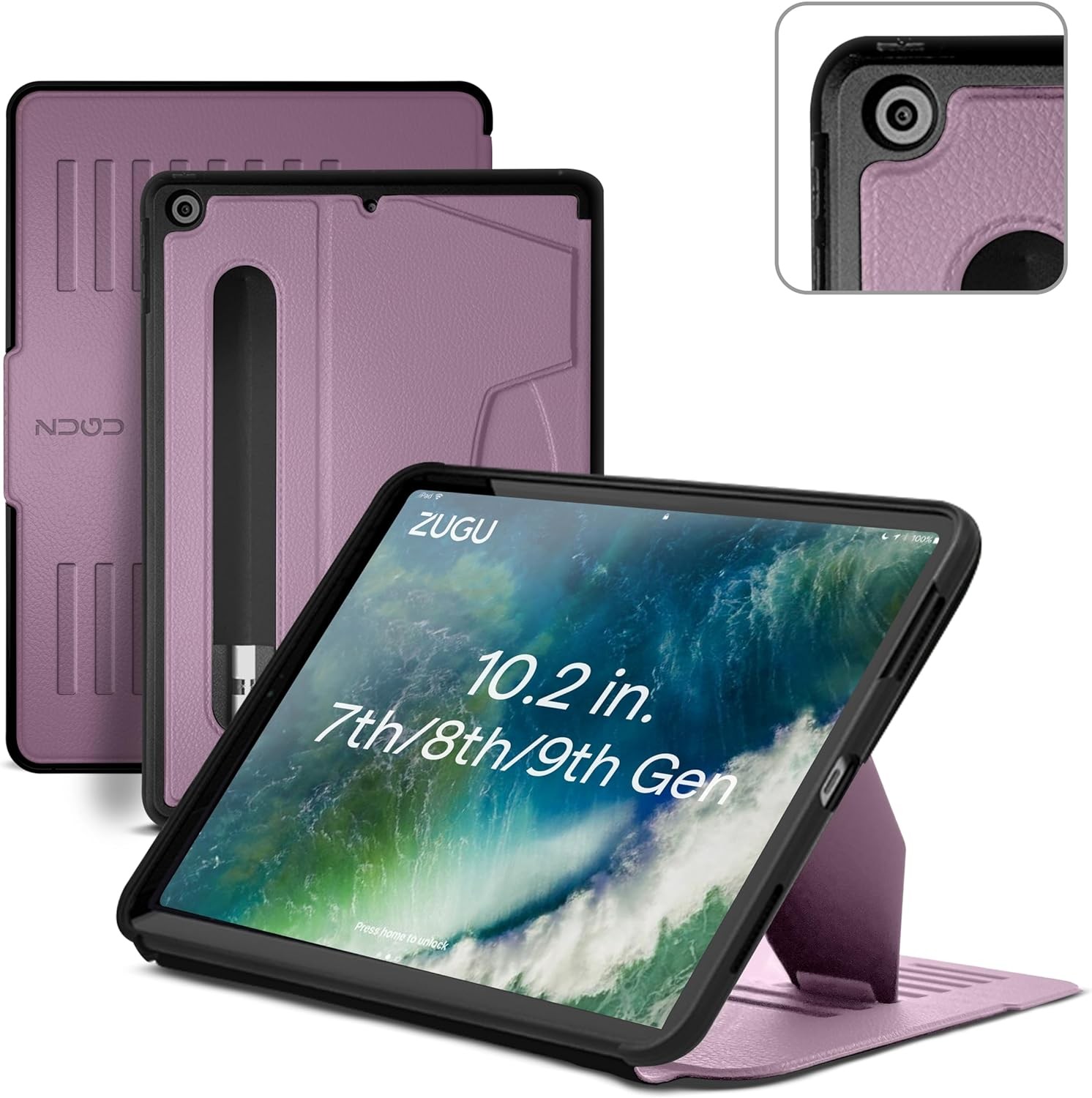 ZUGU Ipad 10.2 Case for Ipad 7Th / 8Th / 9Th Generation (2019/2020 / 2021) Ipad Slim Protective Cover – Apple Pencil Holder – Convenient 8-Angle Magnetic Stand & Auto Sleep/Wake [10.2 Inch, Berry]