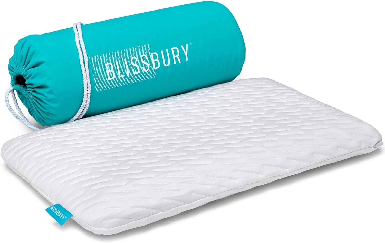 BLISSBURY 6.5Cm Ultra Thin Pillow for Sleeping | Premium Memory Foam Flat Pillow for Stomach Sleeper | for Back & Stomach Sleeper | Certified Foam for Neck and Back Support | Removable Bamboo Case