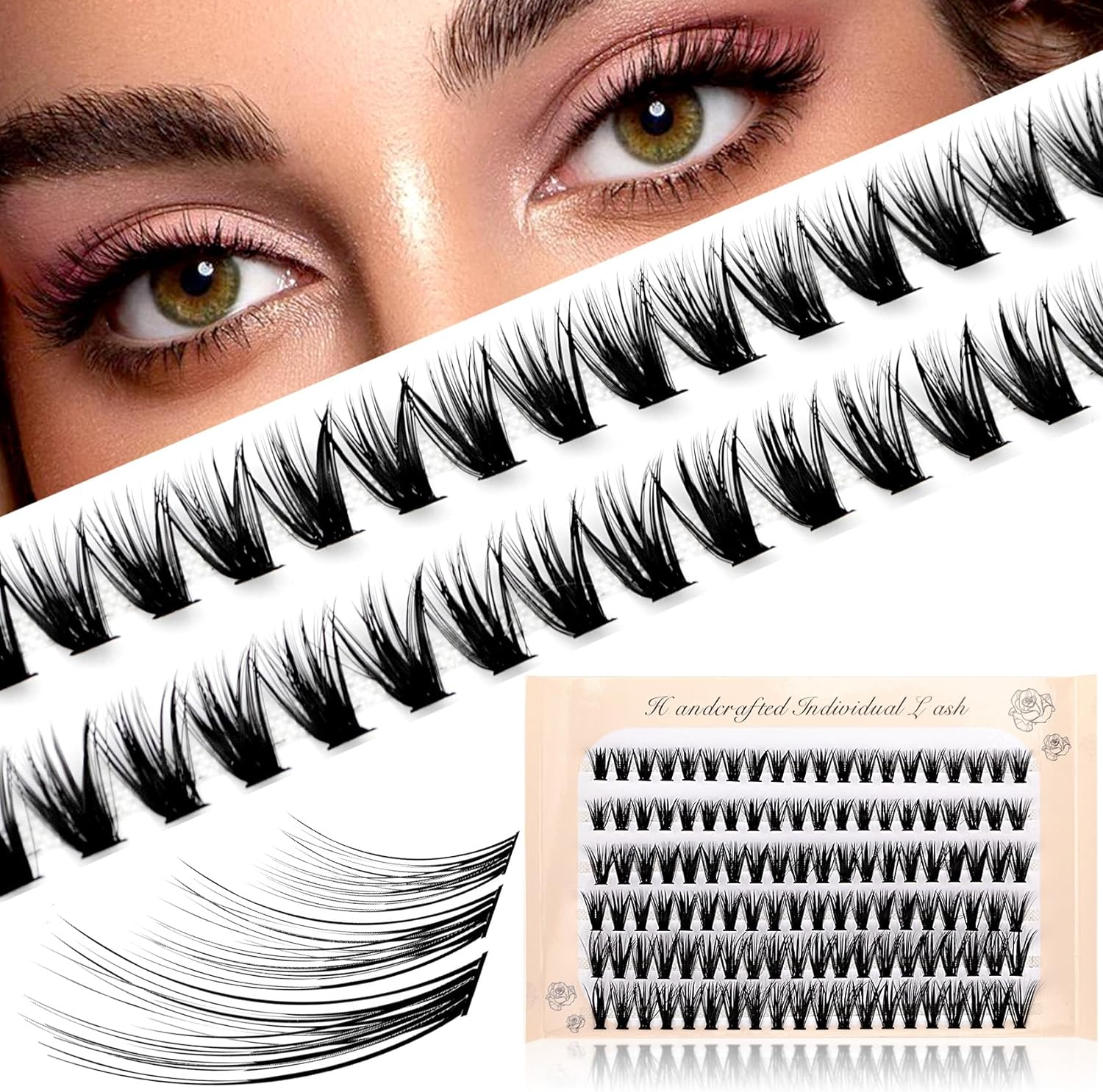 Lash Clusters C Curl 8/10/12Mm Mixed DIY Eyelash Extensions 30 D Clusters Lashes 0.07 Lash Extensions Professional Makeup Individual Cluster Eye Lashes 120 Pcs for Party (30D-0.07-C-MIX)